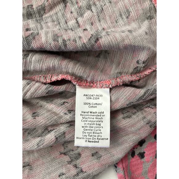 ATM Anthony Thomas Melillo Top Women S/P Pink Black Animal Print Distressed Hem - Picture 9 of 13